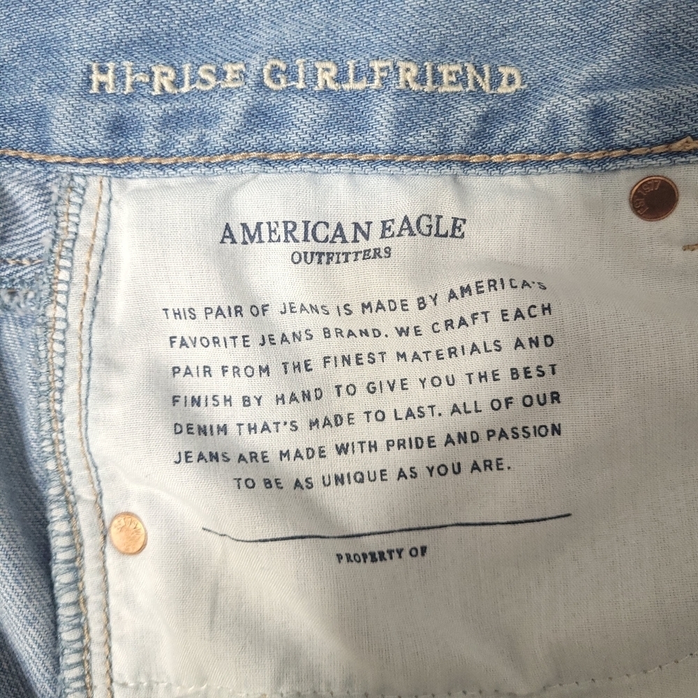 American eagle jeans high rise girlfriend blue size 6 - Picture 11 of 13
